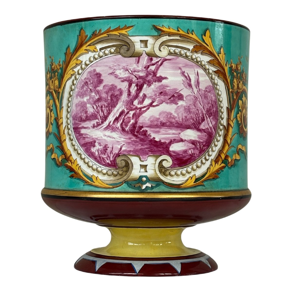 Manufacture de Creil et Montereau (Lebeuf, Milliet & Cie) Paire de cache-pots-photo-2