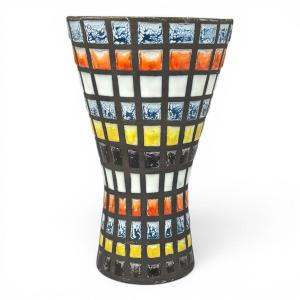Roger CAPRON, Vase diabolo M44 décor « Pyjama »