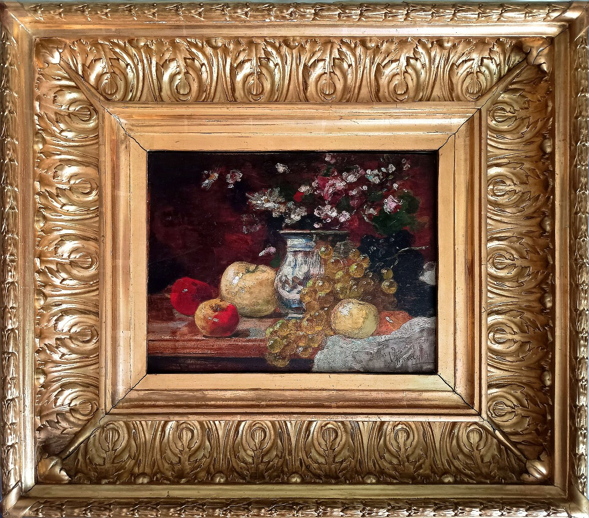 François Vernay (1821-1896). Still Life With Vase