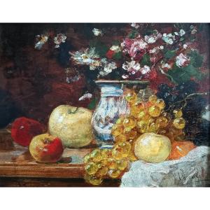François VERNAY (1821-1896). Nature morte au vase