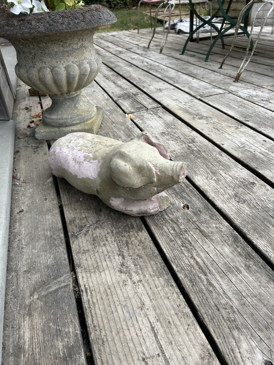 20th Century Cement Pig 