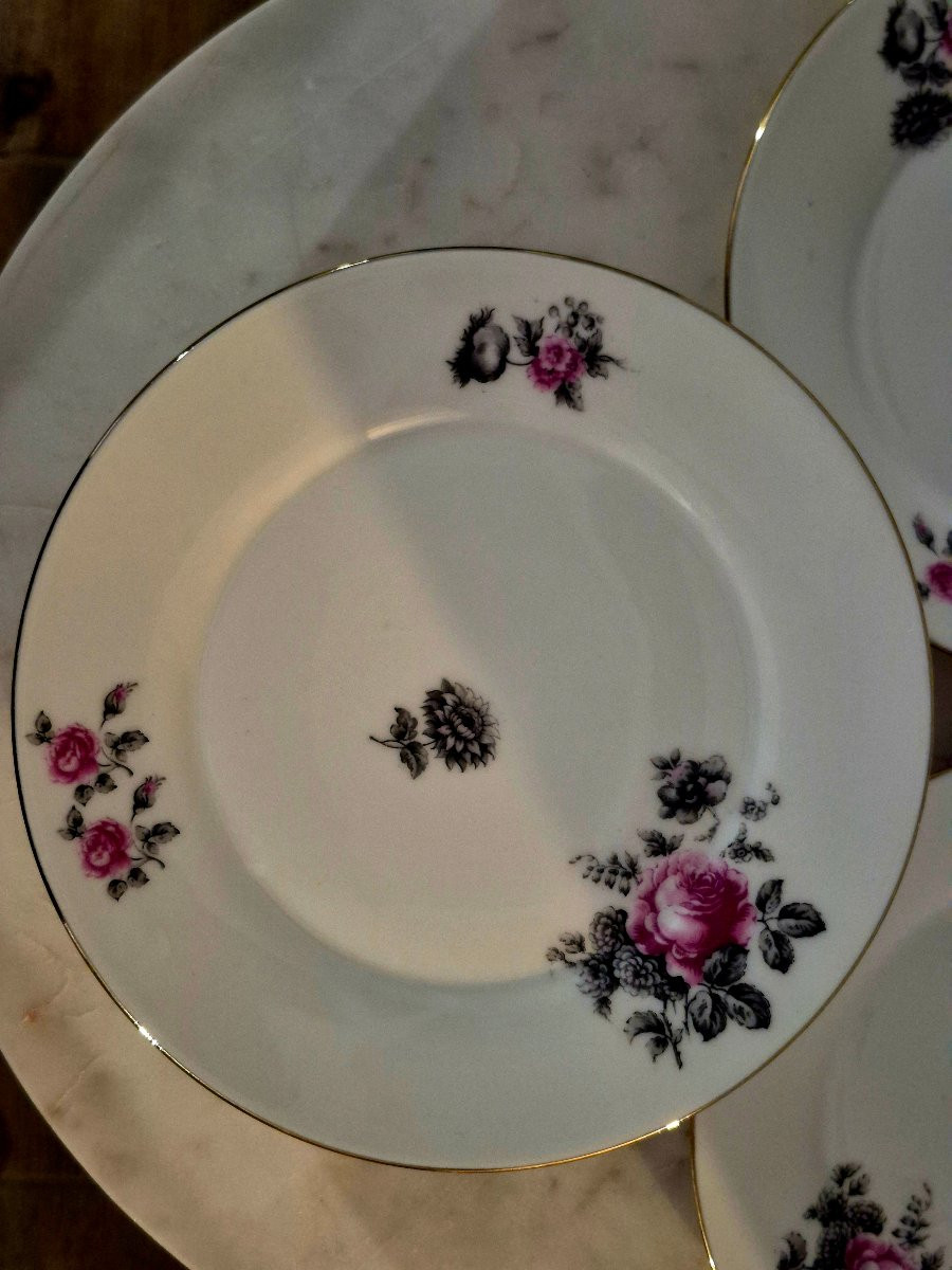 Service de 12 assiettes en porcelaine style romantique-photo-3