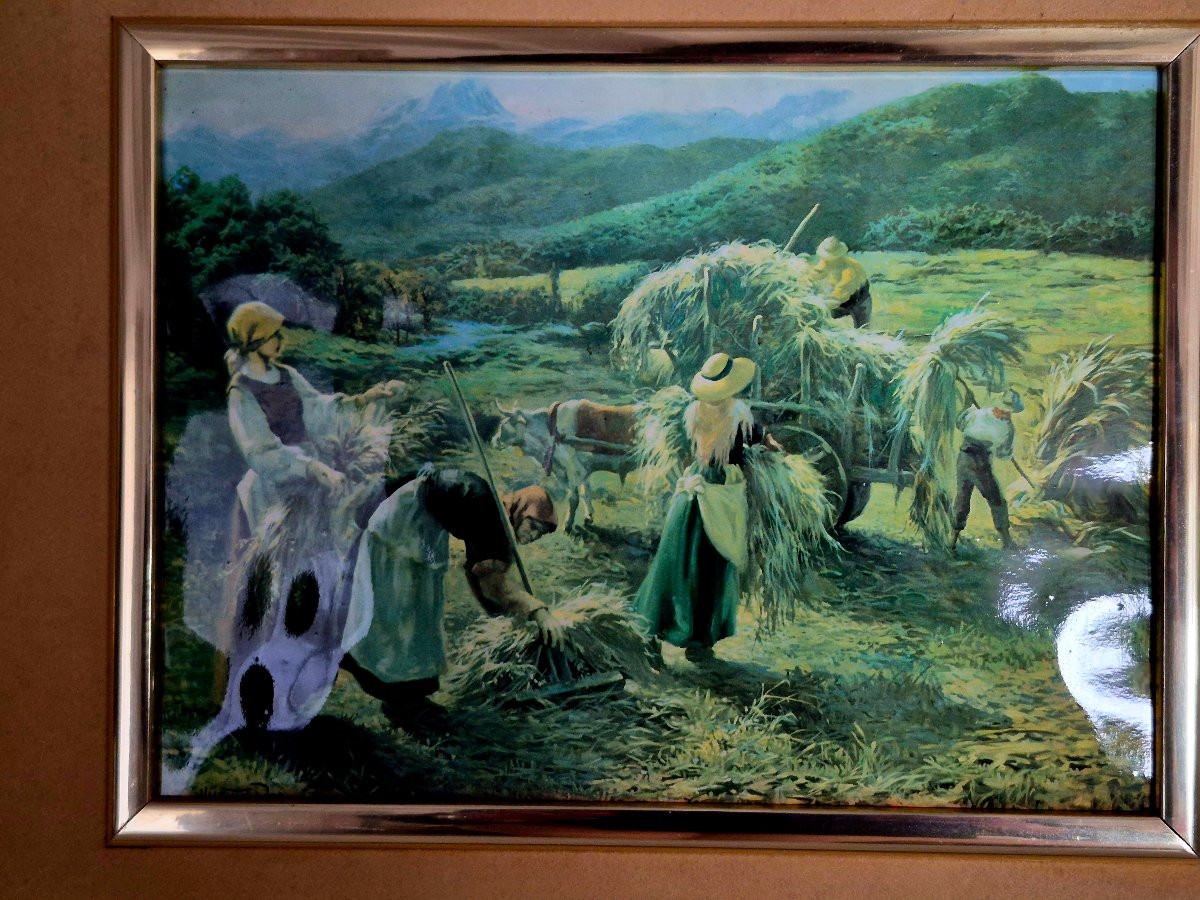Lithograph Painting By Vincent Roso "the Reapers"-photo-2