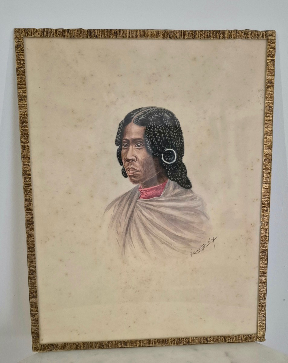 Aquarelle - Portrait etnographique par H.Rakotomalala