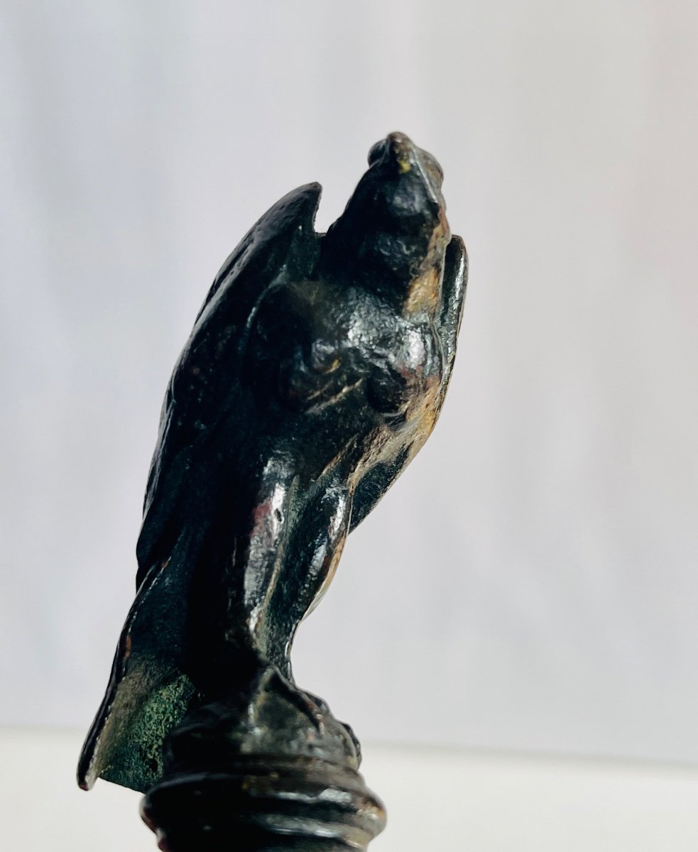 Figurine Aigle Royal En Laiton Sur Socle Marbre - Presse-papier - 15x18 Cm