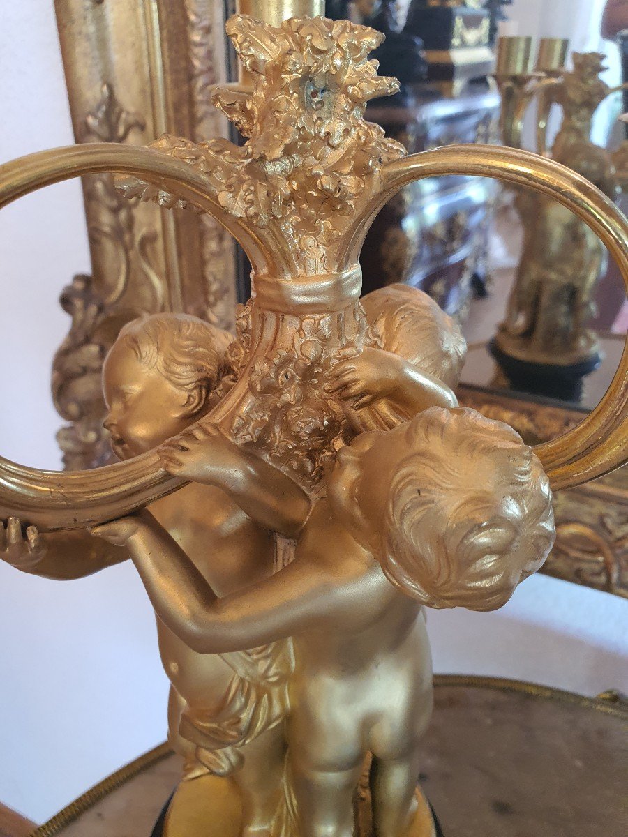 Paires De Candélabres Putti 19 Eme-photo-4
