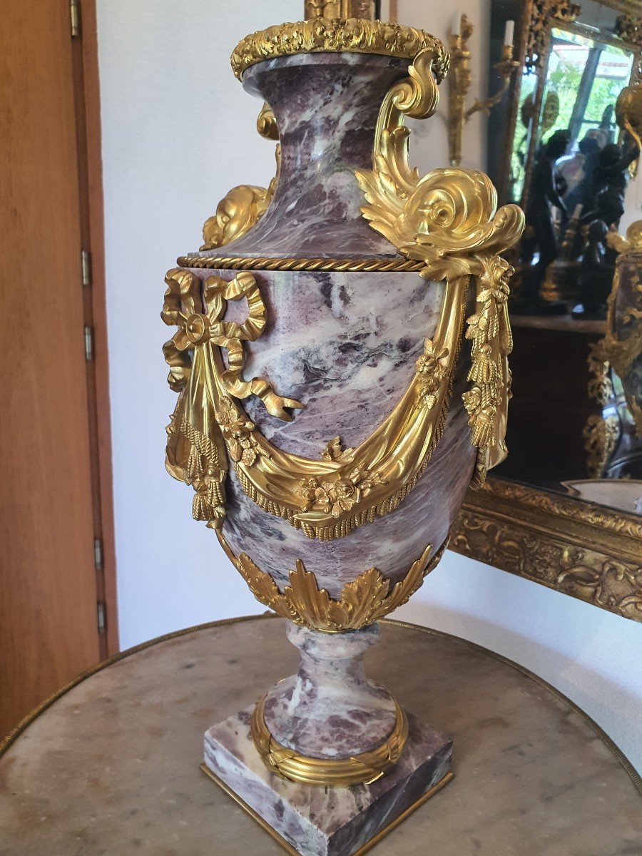 Vase Russe Période 1800 Marbre Brèche -photo-1