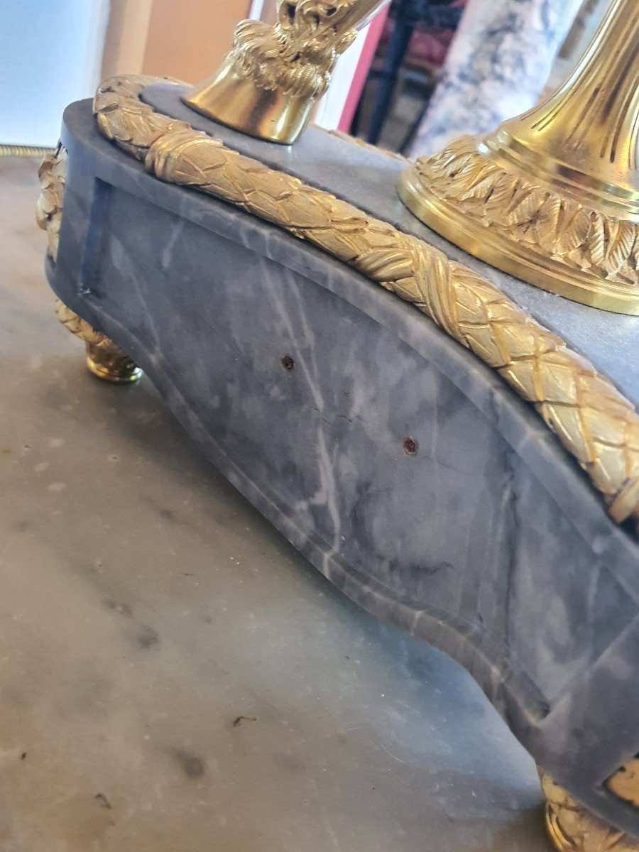 Monumental Cassolette In Bronze / Marble 19th-photo-2