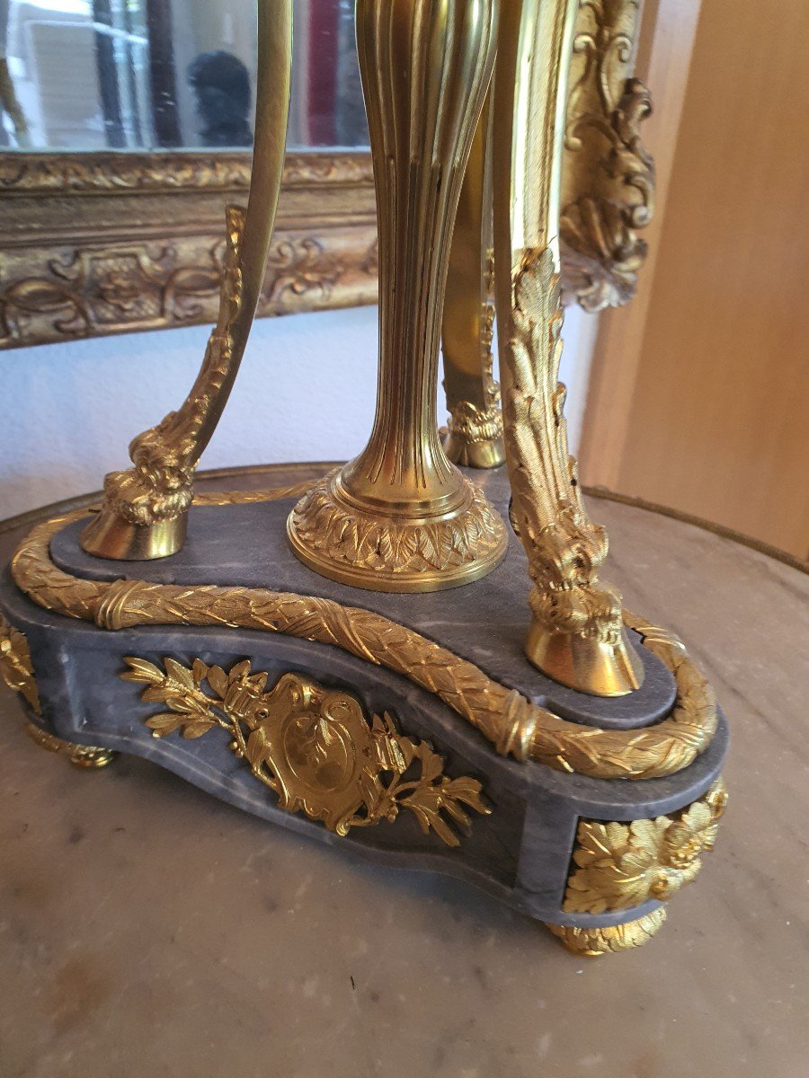 Monumental Cassolette In Bronze / Marble 19th-photo-7