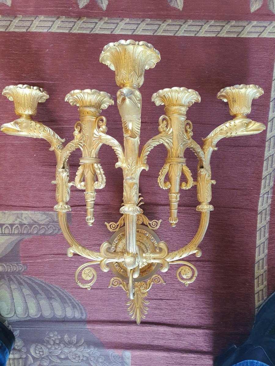 Paires Applique Murale Style Empire 19eme-photo-2