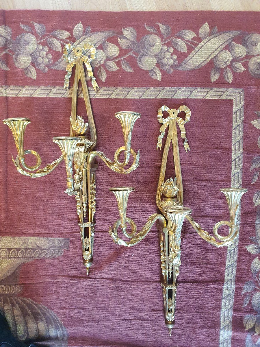 Pairs Of Louis XVI Style Sconces 19 Eme-photo-2