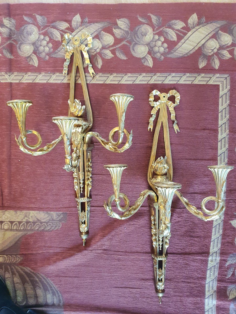 Pairs Of Louis XVI Style Sconces 19 Eme