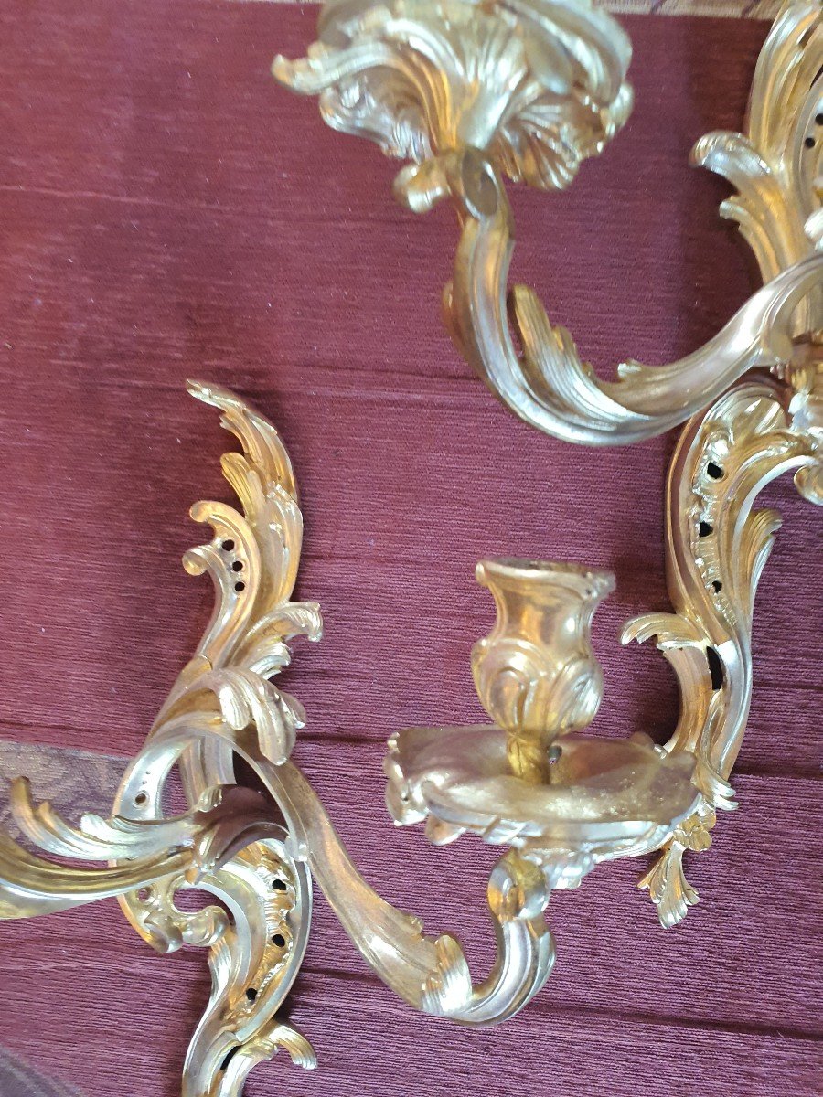 Pairs Of Louis XV Style Wall Sconces-photo-3