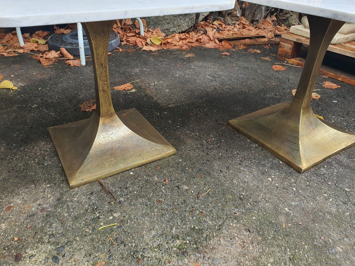 Bronze/marble Side Table Pairs-photo-4