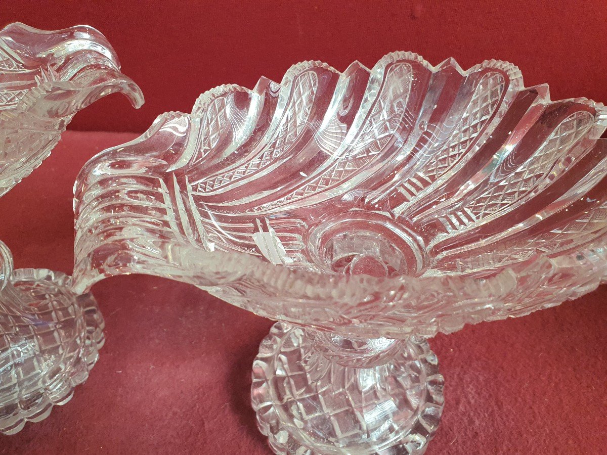Pairs Crystal Scallop Shell Cups 1810 19th-photo-5