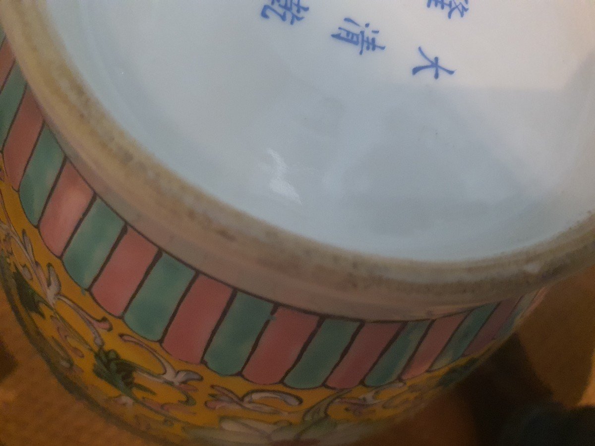 Vase Chine Famille Jaune-photo-3