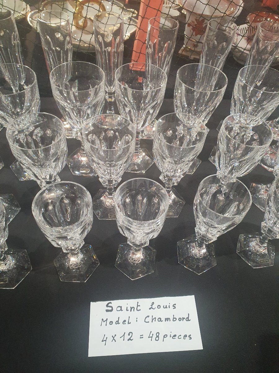 Service Saint LOUIS  48 Verres Cristal "CHAMBORD"-photo-6