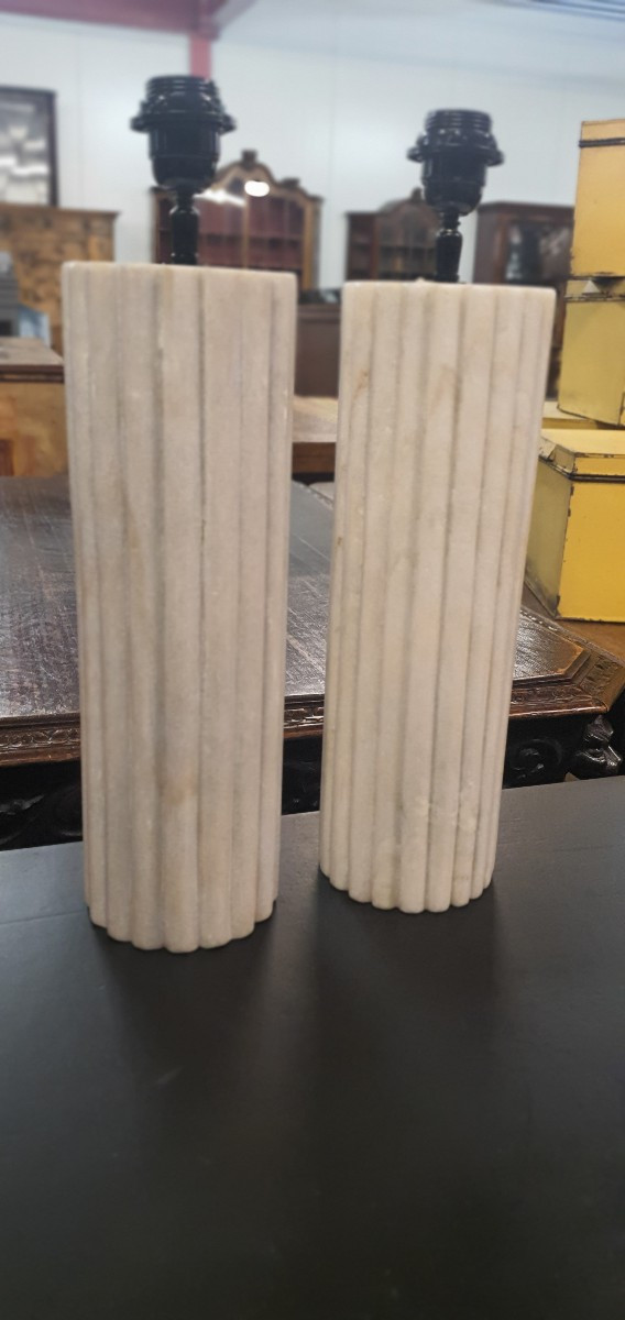 Paires de Lampes Marbre 1970 Italie