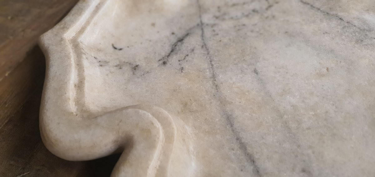 Plat Trefle en Marbre 19eme-photo-3