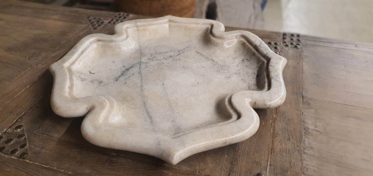 Plat Trefle en Marbre 19eme-photo-1