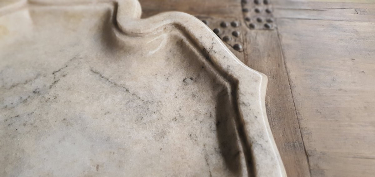 Plat Trefle en Marbre 19eme-photo-5