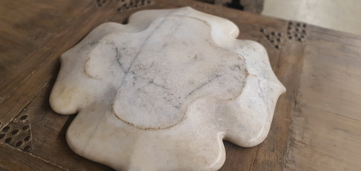 Plat Trefle en Marbre 19eme-photo-6