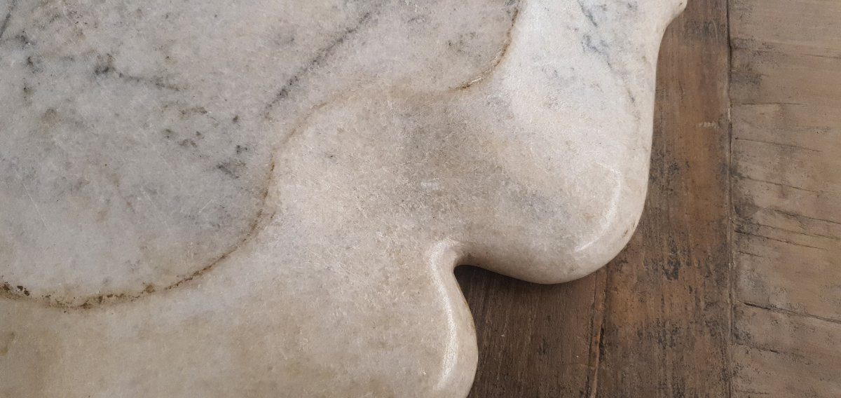 Plat Trefle en Marbre 19eme-photo-8