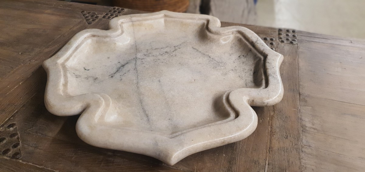 Plat Trefle en Marbre 19eme