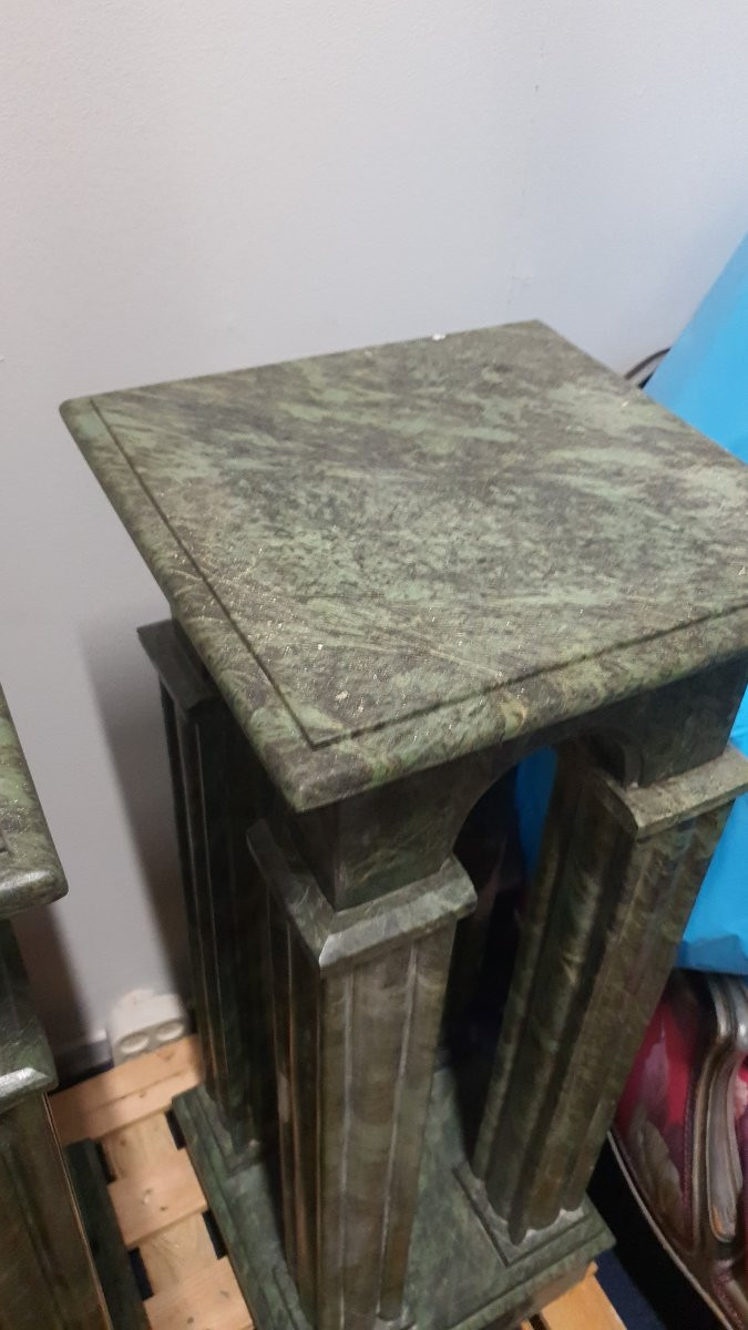 Empire Style Columns, Green Marble, Italy, 20th Century-photo-7