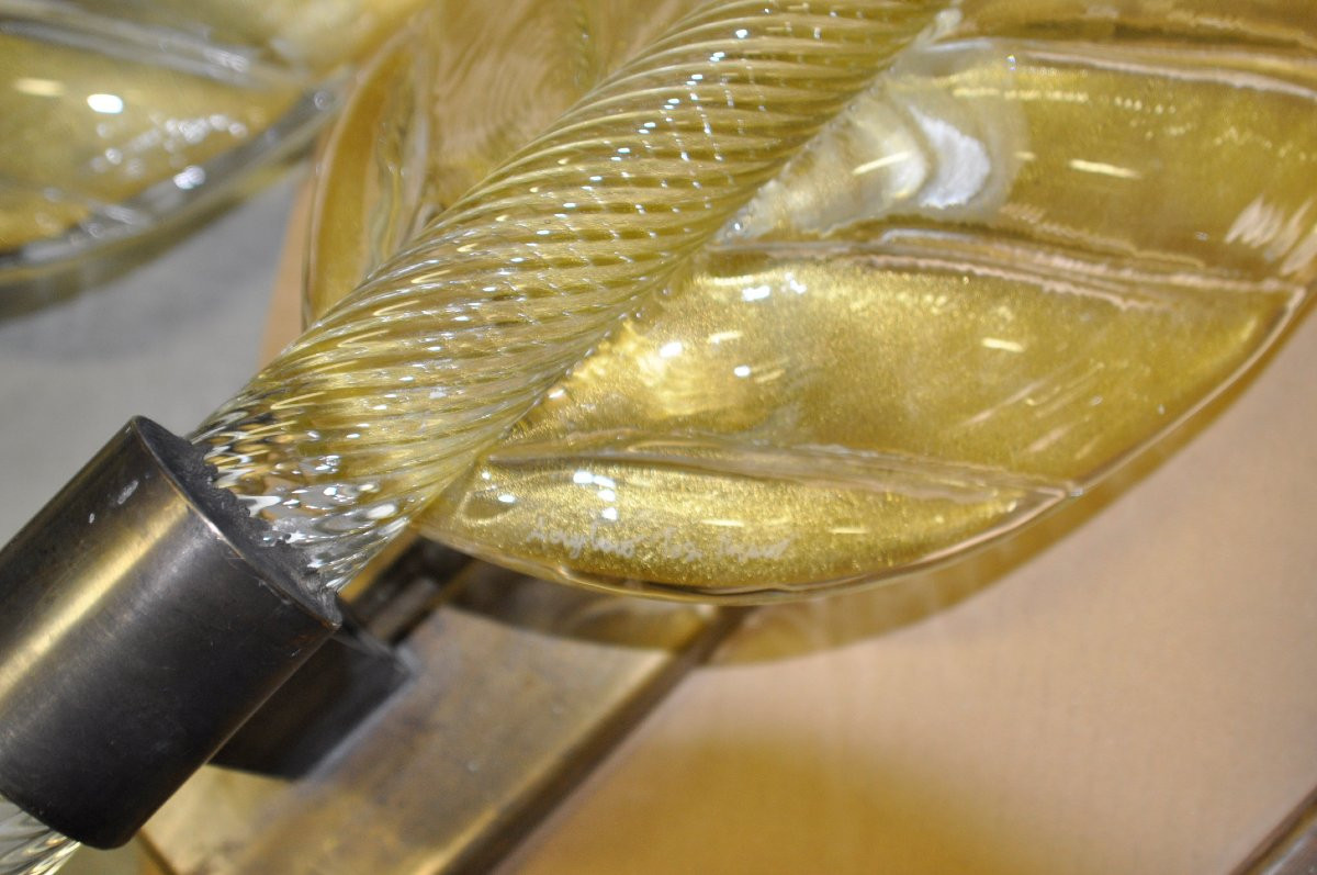 Paires d'appliques Feuilles Cristal Italie-photo-4