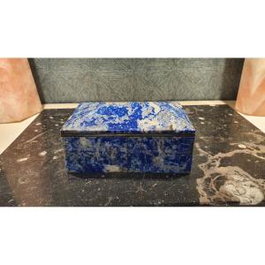 Boite Lapiz Lazuli En Argent Massif