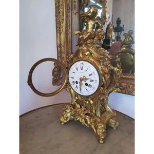 Pendule Bronze Putti/dauphins 19eme