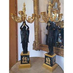 Pairs Of Empire Candelabra