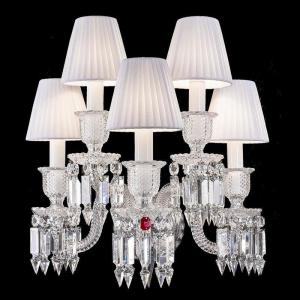 Pairs Of 5 Light Crystal Sconces