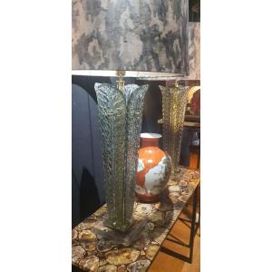 Pair Of Signature Crystal Palm Tree Lamps