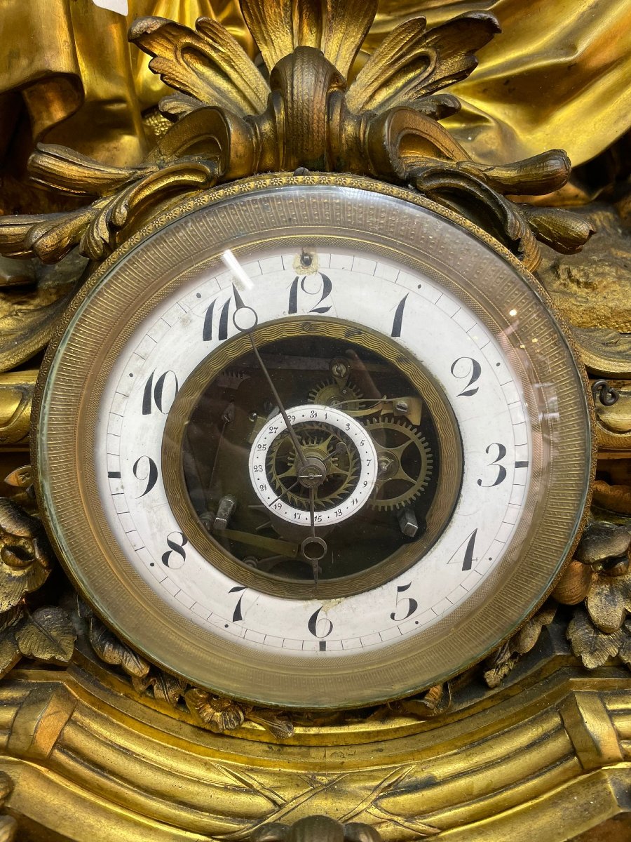 Gilded Bronze Mantel Clock – France, Late 18th Century-photo-4