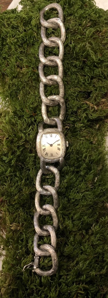Bracelet Watch, Alexis Barthelay, Silver Circa 1970