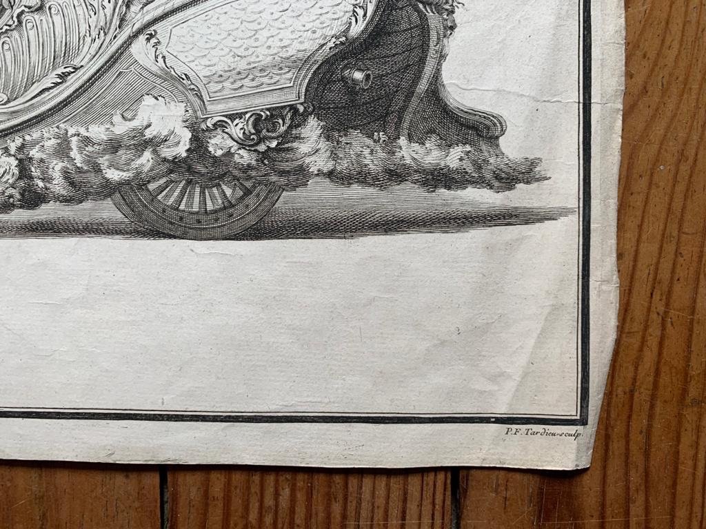 Engraving, Pierre François Tardieu, City Chariot, 18th Century-photo-4