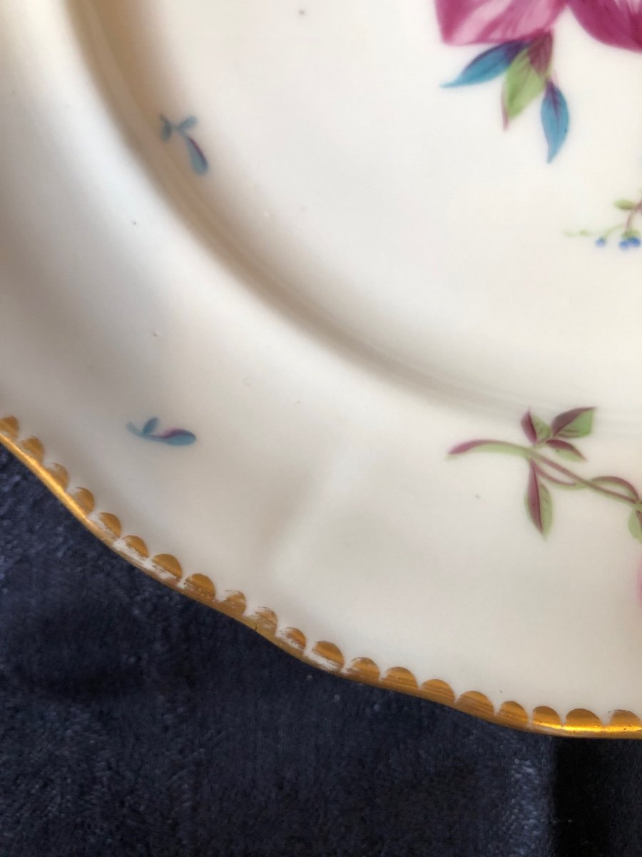 Série de 4 Assiettes en Porcelaine de Meissen.18 ème Siècle.-photo-1