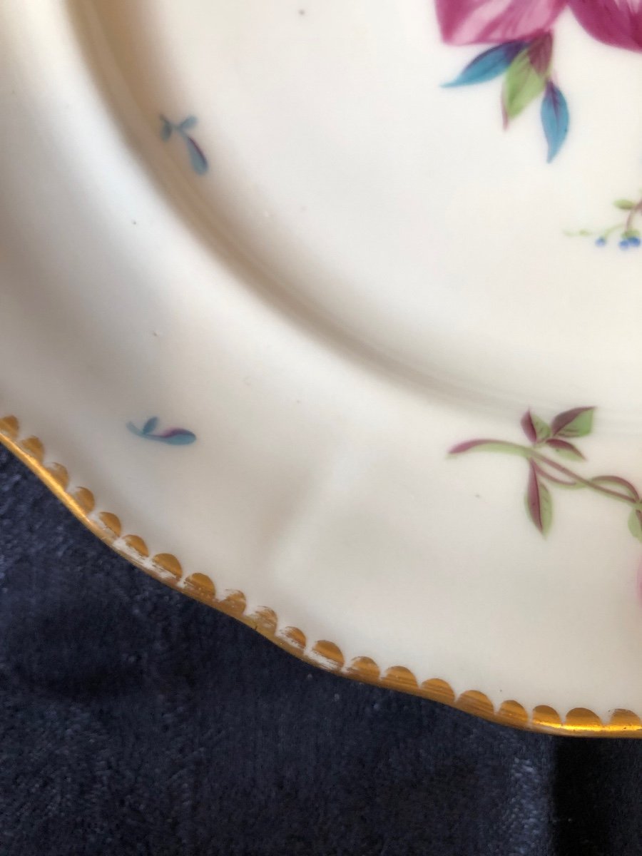 Series Of 4 Meissen Porcelain Plates. 18th Century.-photo-1