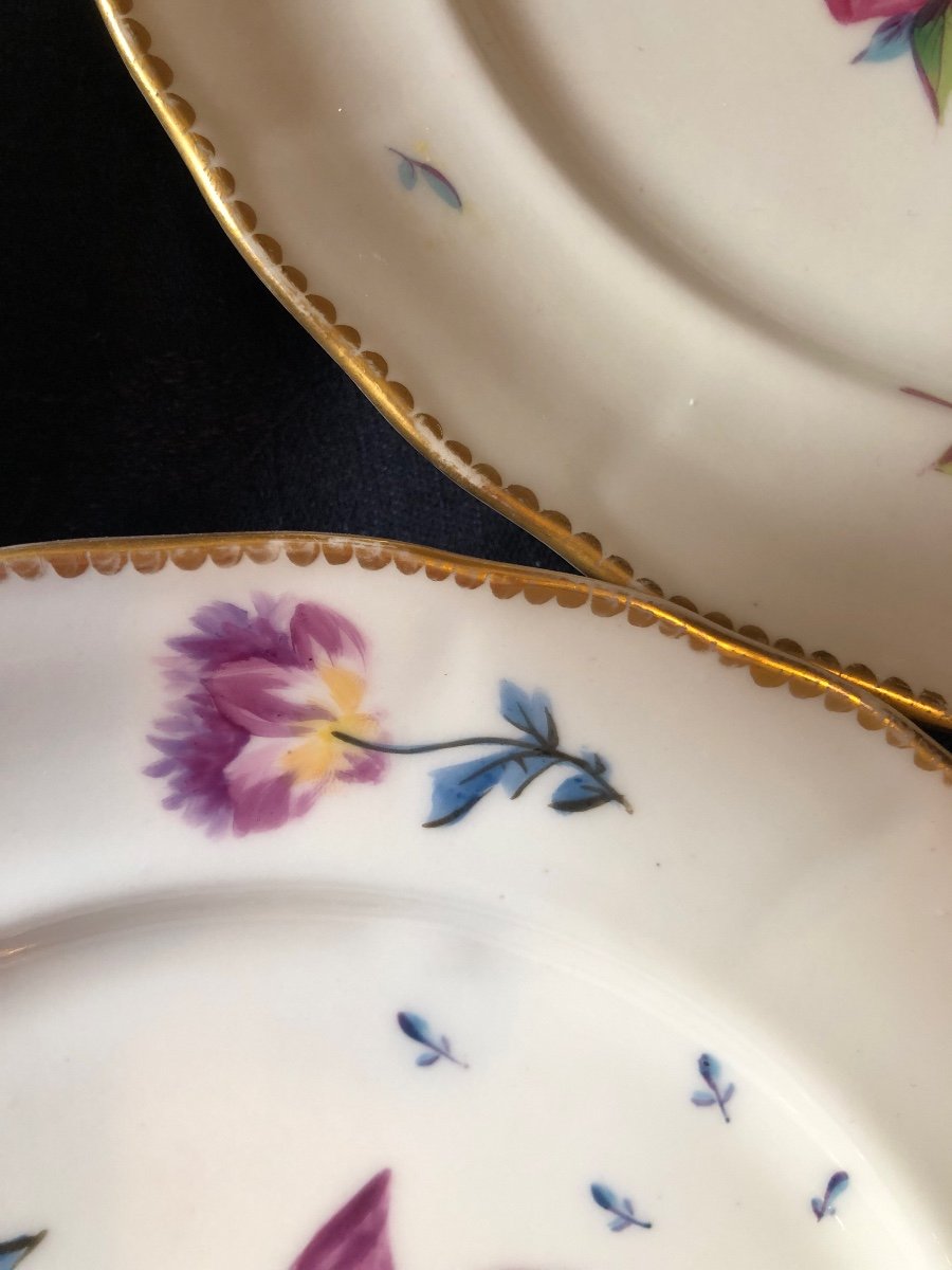 Série de 4 Assiettes en Porcelaine de Meissen.18 ème Siècle.-photo-8