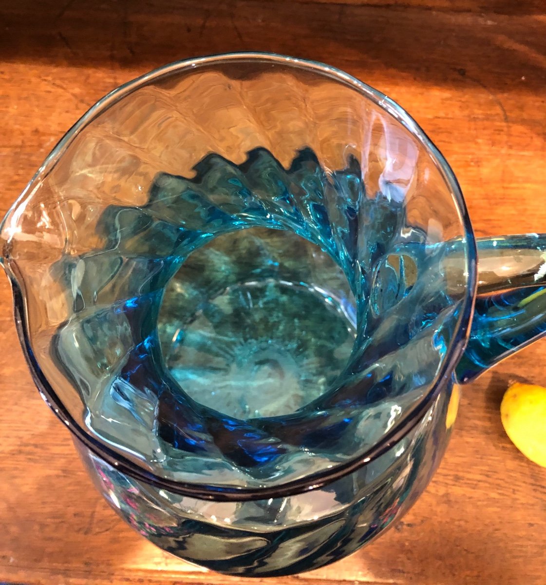 Very Large Blue Pitcher, 19th Century-photo-4