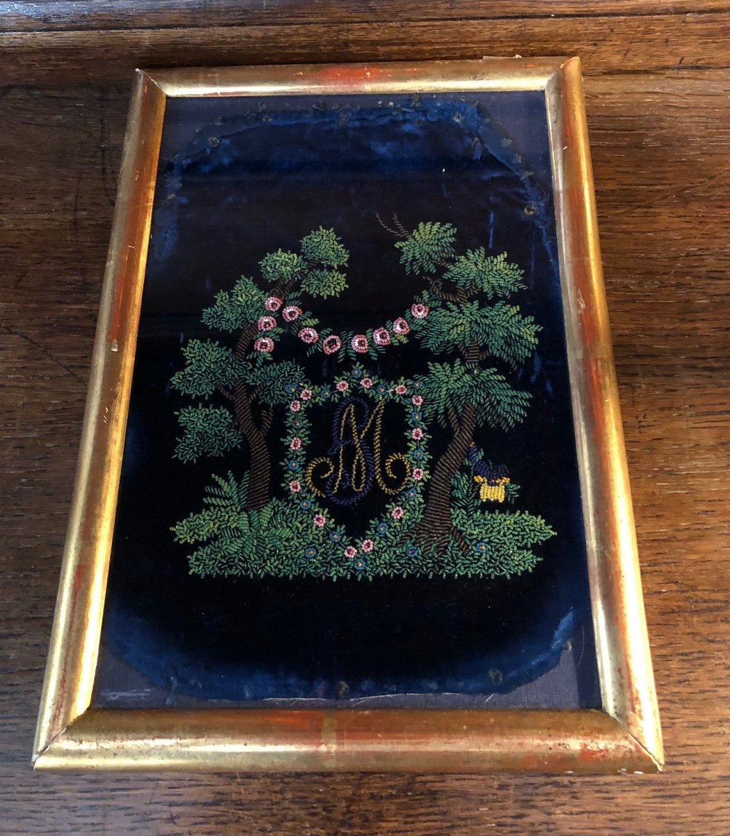 Beaded Tapestry, 19th Century-photo-2