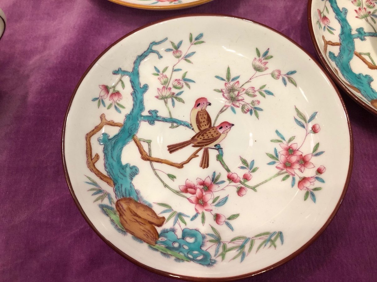 Series Of 6 Coffee Cups, Minton Porcelain, 19th Century -photo-1