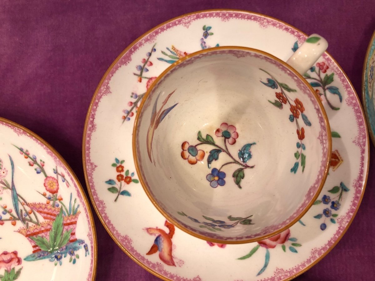Series Of 6 Coffee Cups, Minton Porcelain, 19th Century -photo-5