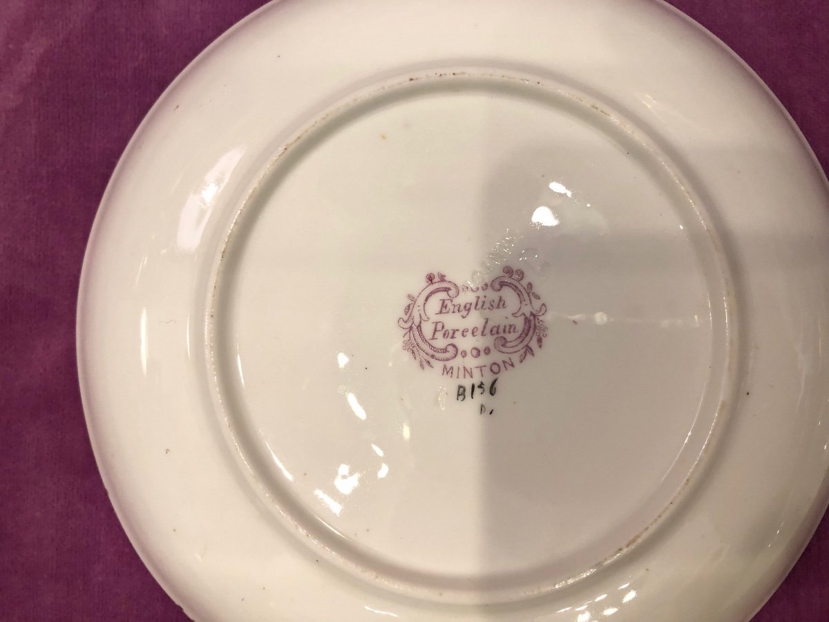 Series Of 6 Coffee Cups, Minton Porcelain, 19th Century -photo-7
