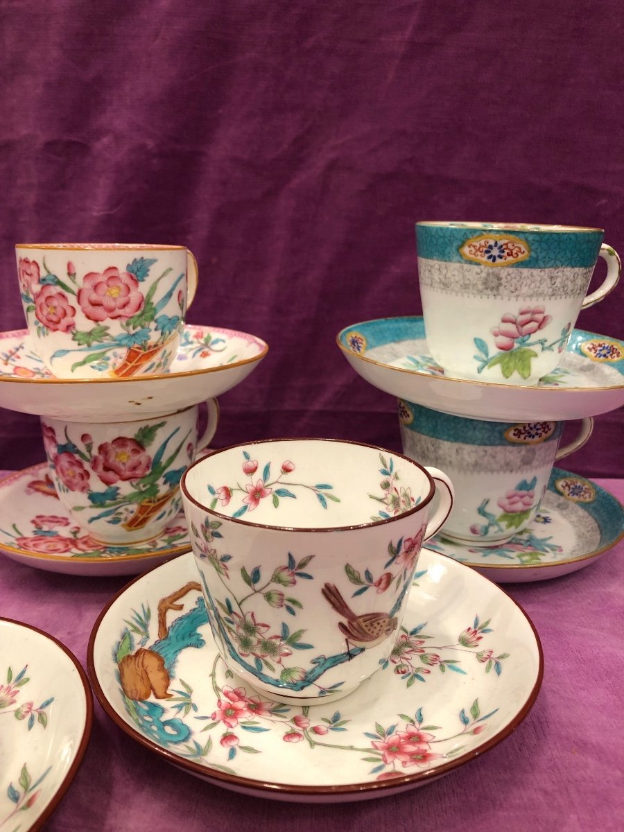 Series Of 6 Coffee Cups, Minton Porcelain, 19th Century -photo-8