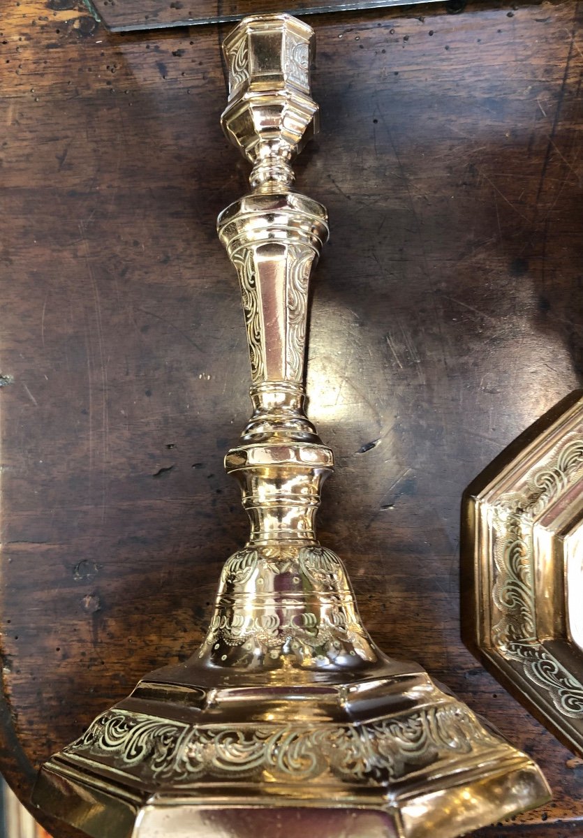 Paire de Bougeoirs,flambeaux,bronze,louis XIV-photo-6