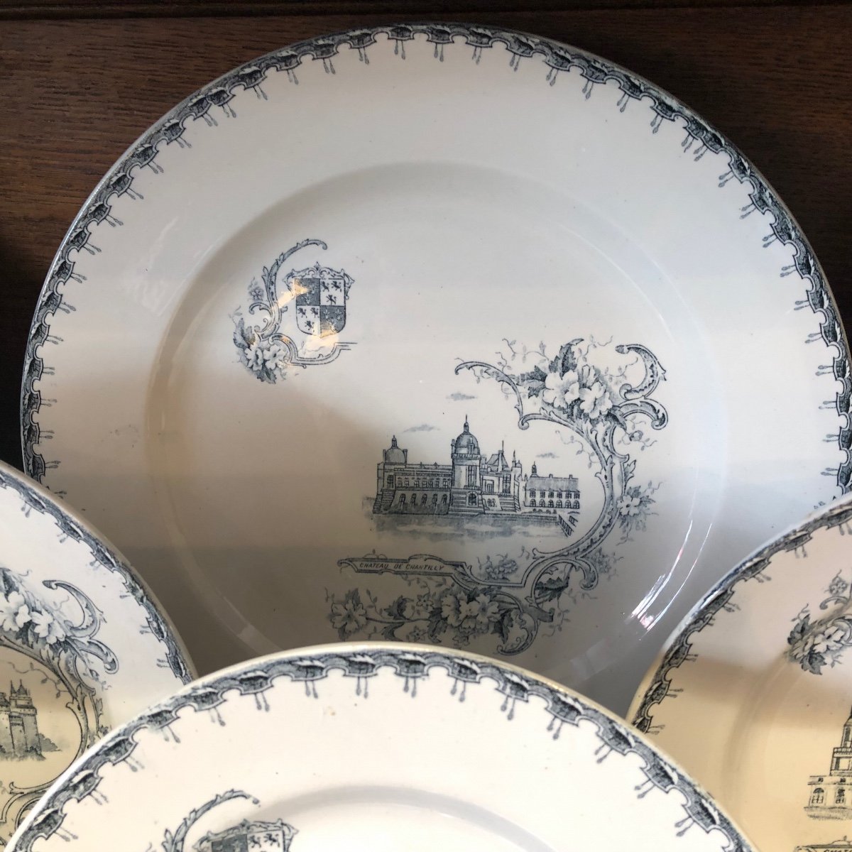 Part Of Earthenware Service, Creil And Montereau, French Castles, Late 19th Century -photo-6
