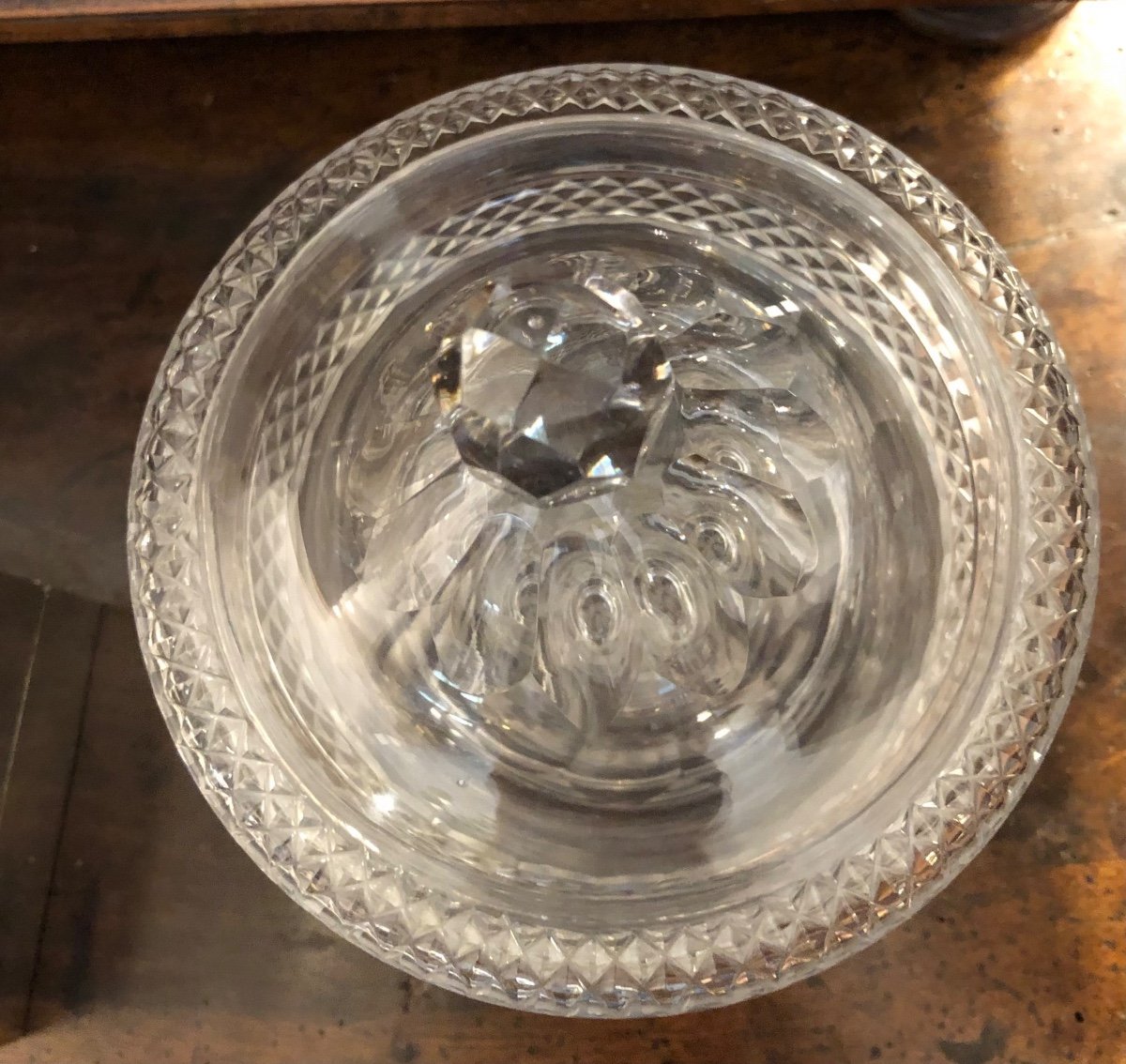 Drageoir en Cristal Taillé fin du XIX ème Siècle -photo-3